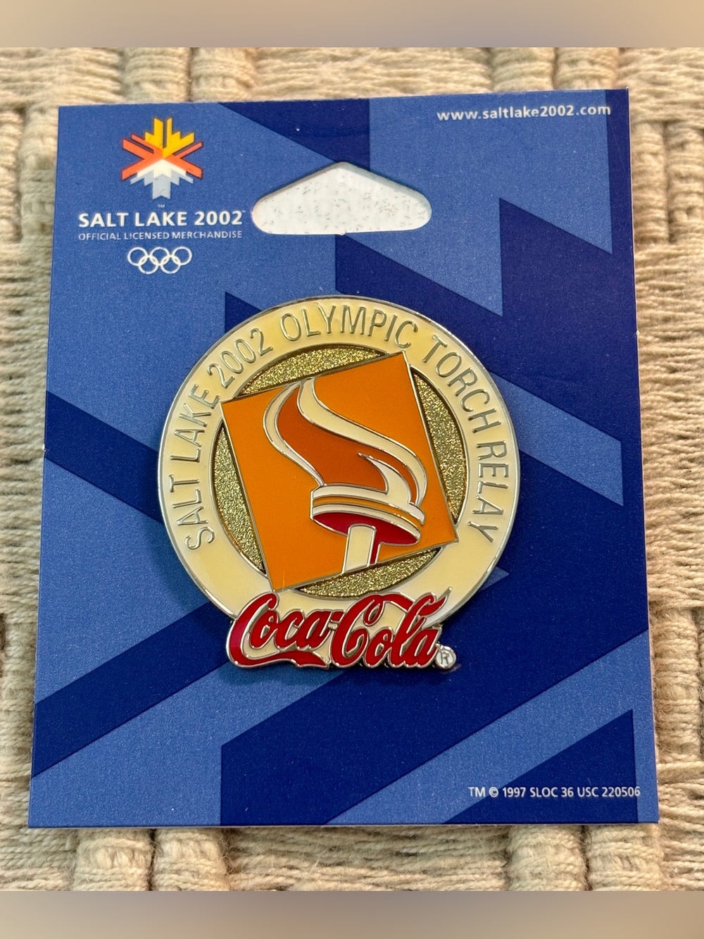 COCA-COLA 2002 Salt Lake City Winter Olympics Torch Relay Pin